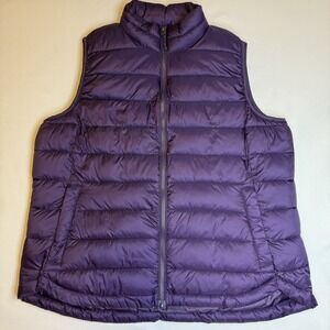 32 Degrees Heat Womans Plus Size Purple Puffer Zip Down Lightweight Vest Size 2X